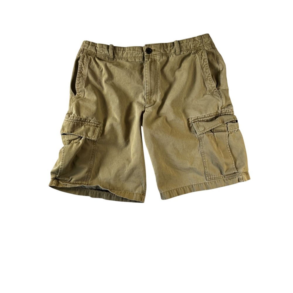 Banana Republic Mens Khaki Cargo Shorts Size 36 Tan Cotton Twill Gorpcore Y2K
